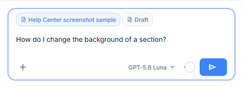 The Copilot composer shows the current sample document, request field and context tools.